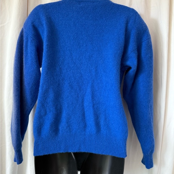 VTG Maple Sweater, Real Fur Tails, Bedazzled Scene, Angora/Lambswool/Nylon *Flaw - Picture 5 of 8